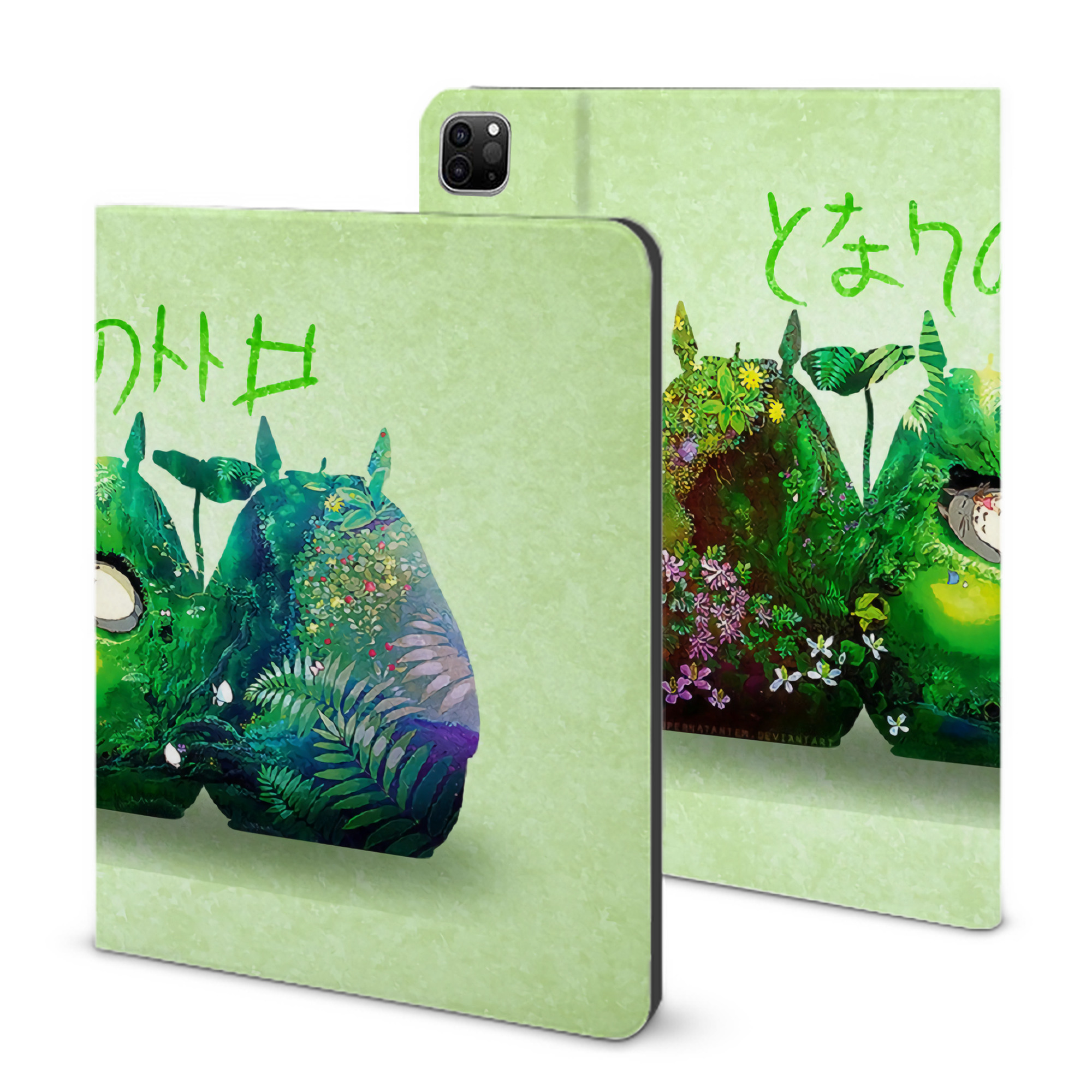 （画像用） となりのトトロ 草壁メイ 草壁サツキ My Neighbor Totoro Satsuki Kusakabe Mei Kusakabe IPad ケース ブック型 PUレザー TPU 耐衝撃 軽量 薄型 ペン収納なし 全面保護 IPad 各モデル対応